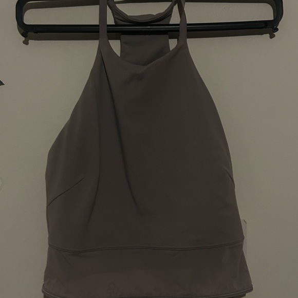 Lululemon High Neck Tank Top Grey Athletic Top Built-In Bra for Yoga & Gym size4 - Picture 4 of 4